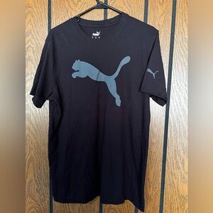 Puma Men's Black Tee with Gray Logo